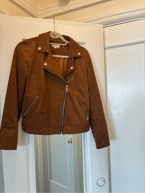 LOFT Jackets & Blazers - LOFT Cognac Suede Moto Jacket